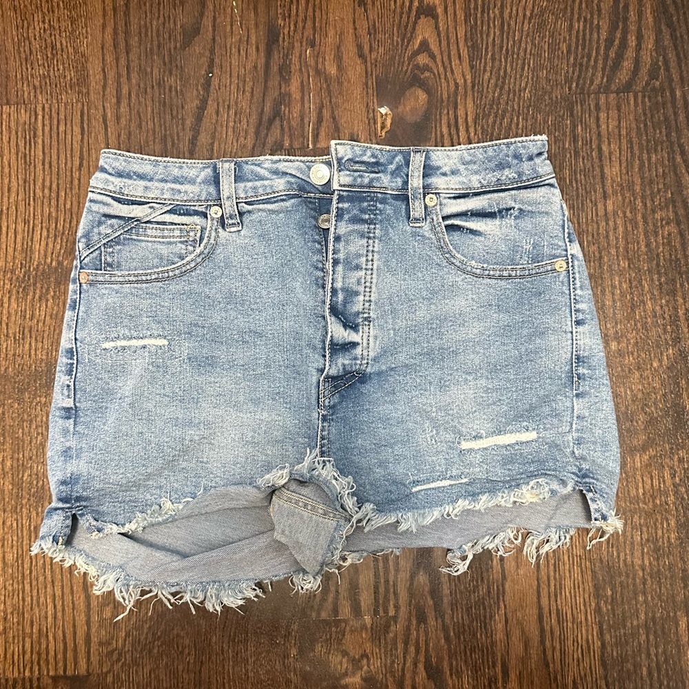 Free People Blue Jean Shorts